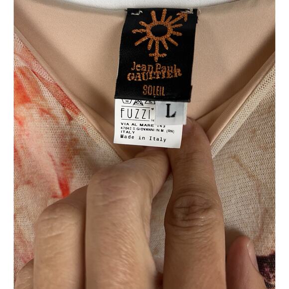 Vintage Jean Paul Gaultier Soleil Fuzzi Patchwork Mesh Dress 90s/2000s /L - Picture 3 of 12